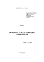 Referāts 'Transports kā tautsaimniecības nozare Latvijā', 1.
