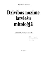 Referāts 'Dzīvības nozīme latviešu mitoloģijā', 1.