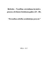 Referāts 'Veselības veicināšana kā aktīvs process cilvēkiem brieduma gados', 1.