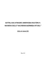 Referāts 'Satīra, kas atmasko amerikāņu kultūru H. Mainera esejā “Naciremas ķermeņa rituāl', 1.