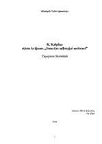 Referāts 'R.Kalpiņa stāstu krājums "Smaržas mīļotajai meitenei”', 1.