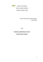 Eseja 'Bezdarba palielināšanās Latvijā ekonomiskās krīzes rezultātā', 1.