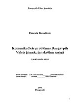 Referāts 'Komunikatīvās problēmas skolēnu saziņā', 1.