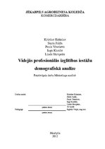 Referāts 'Vidējās profesionālās izglītības iestāžu demogrāfiskā analīze', 1.