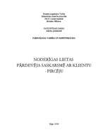 Konspekts 'Noderīgas lietas pārdevēja saskarsmē ar klientu - pircēju', 1.