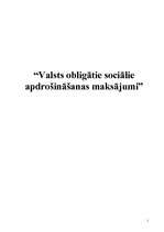 Referāts 'Valsts obligātie sociālie apdrošināšanas maksājumi', 1.