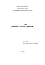 Eseja 'Eseja komandas veidošanā', 1.