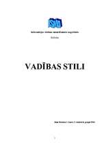 Referāts 'Vadības stili', 1.