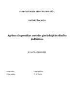 Referāts 'Agrīnas diagnostikas metodes ginekoloģisko slimību gadījumos', 1.