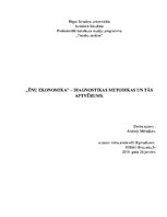 Referāts '"Ēnu" ekonomika - diagnostikas metodikas un tās aptvērums', 1.