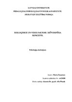 Konspekts 'Bioloģiskie un vides faktori. Dzīvesspēka koncepts', 1.