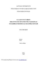 Diplomdarbs '5-6 gadus vecu bērnu kreativitātes izpausme tēlotājmākslas nodarbībās pirmsskola', 1.