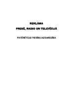 Referāts 'Reklāma presē, radio un televīzijā. Patērētāju tiesību aizsardzība', 1.