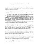 Eseja 'Young people and mental health: What help do we need?', 1.