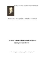 Referāts 'Deivida Rikardo devums ekonomikas teorijā', 1.