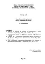 Konspekts 'Ievads komunikācijas teorijās. Trešais kopsavilkums', 1.