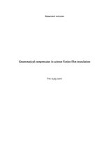 Referāts 'Grammatical Compression in Science Fiction Film Translation', 1.