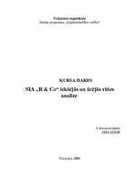 Referāts 'SIA "R&Co" iekšējās un ārējās vides analīze', 1.