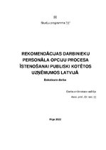 Diplomdarbs 'Rekomendācijas darbinieku personāla opciju procesa īstenošanai publiski kotētos ', 1.