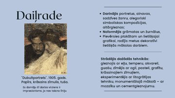 Prezentācija 'Tēlotājmāksla 19.gadsimtā Latvijā. Janis Rozentāls', 6.