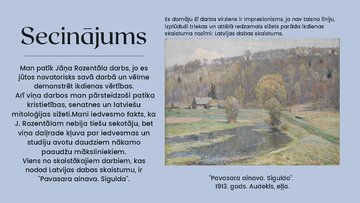 Prezentācija 'Tēlotājmāksla 19.gadsimtā Latvijā. Janis Rozentāls', 10.
