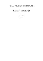 Referāts 'Monetārā politika Latvijā', 1.