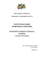 Paraugs 'Kinētiskās enerģijas izmaiņas teorēma', 1.