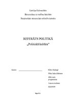 Referāts 'Politikas kultūra', 1.