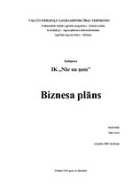 Biznesa plāns 'Biznesa plāns kafejnīcai', 1.
