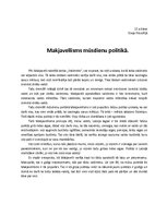 Eseja 'Makjavellisms mūsdienu politikā', 1.