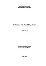 Referāts 'Darbinieku attiecības SIA "Ādere"', 1.