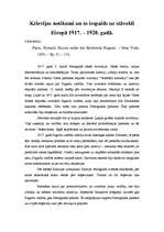 Konspekts 'Krievijas notikumi un to iespaids uz stāvokli Eiropā 1917.–1920.gadā', 1.