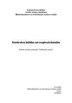Referāts 'Kontroles būtība un nepieciešamība', 1.