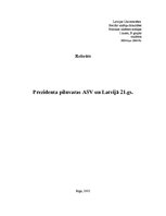 Referāts 'Prezidenta pilnvaras ASV un Latvijā 21.gadsimtā', 1.