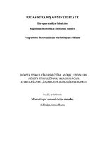 Konspekts 'Noieta stimulēšanas būtība, mērķi, uzdevumi, stimulēšanas klasifikācija, līdzekļ', 1.