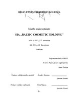 Prakses atskaite 'Prakses atskaite SIA "Baltic Cosmetic Holding"', 1.
