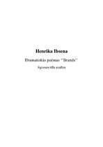 Konspekts 'Henrika Ibsena dramatiskā poēma "Brands". Agneses tēla analīze', 1.