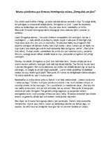 Eseja 'Pārdomas par Ernesta Hemingveja stāstu "Sirmgalvis un jūra"', 1.