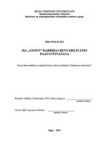 Referāts 'SIA "Jānius" darbības rentabilitātes paaugstināšana', 1.