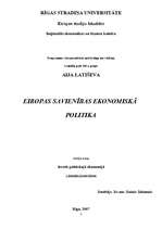 Konspekts 'Eiropas Savienības ekonomiskā politika', 1.