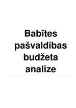 Referāts 'Babītes pašvaldības budžeta analīze', 1.