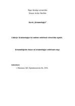 Konspekts 'Kriminoloģijas kā zinātnes veidošanās vēsturiskie aspekti', 1.