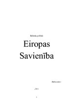 Referāts 'Eiropas Savienība', 1.