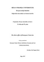 Eseja 'The Direct Effect of European Union Law', 1.