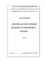 Referāts 'Degvielas cenu izmaiņu ietekme uz transporta nozari', 1.