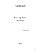 Referāts 'Demokrātijas kritika', 1.