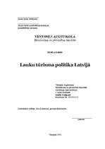 Referāts 'Lauku tūrisma politika Latvijā', 1.