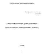 Referāts 'Kultūras un komunikācijas specifika biznesā Ķīnā', 1.