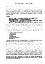 Konspekts 'Data Protection Rights in Employment Relations', 1.