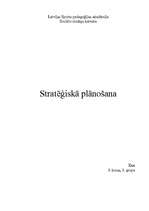 Referāts 'Stratēģiskā plānošana', 1.